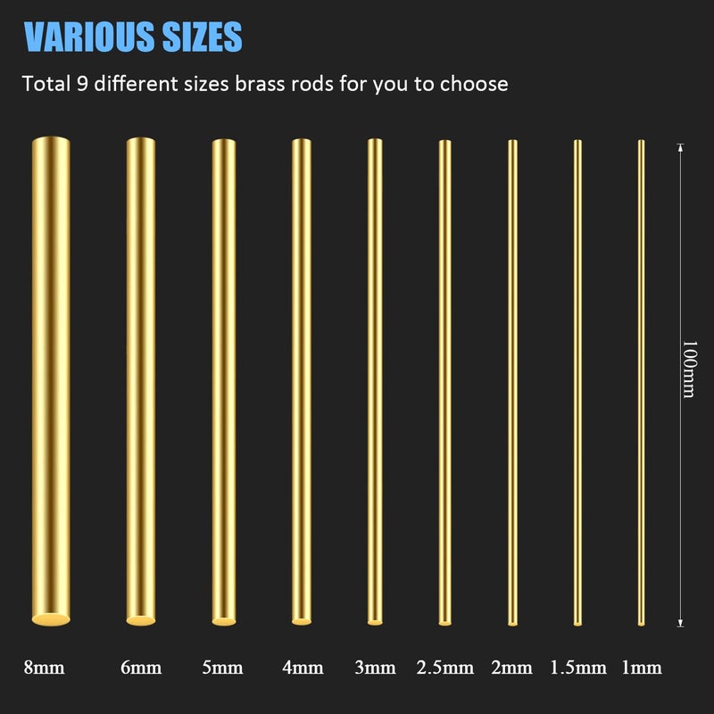 DYWISHKEY 20 Pieces 2mm Brass Rods, Brass Round Stock Lathe Bar Stock for DIY Craft Making, Handle Pin, 2mm in Diameter, 100mm in Length - Image 3